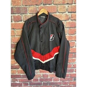 Bridgestone Vintage Indy Car Racing Jacket Red White Large size